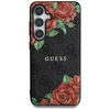 Guess Leather 4G Flowers Print Metal Classic Logo MagSafe Samsung Galaxy S25 dėklas telefonui juodos spalvos