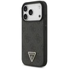 Original dėklas GUESS Leather 4G Triangle Strass MagSafe skirtas Apple iPhone 17 Pro juodos spalvos
