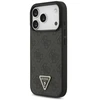 Dėklas Guess Leather 4G Triangle Strass MagSafe do iPhone 18 Pro / 17 Pro juoda