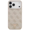 Guess Leather 4G Triangle Strass MagSafe dėklas skirtas Apple iPhone 17 Pro Max rožinės spalvos