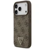 Dėklas Guess Leather 4G Triangle Strass MagSafe do iPhone 18 Pro / 17 Pro ruda