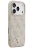 Dėklas Guess Leather 4G Triangle Strass MagSafe do iPhone 18 Pro / 17 Pro rožinė