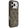 Dėklas Guess Leather 4G Triangle Strass MagSafe do iPhone 18 Pro / 17 Pro ruda