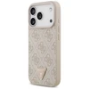 Guess Leather 4G Triangle Strass MagSafe dėklas skirtas Apple iPhone 17 Pro rožinės spalvos