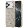 Guess Leather 4G Triangle Strass MagSafe dėklas skirtas Apple iPhone 17 Pro Max rožinės spalvos