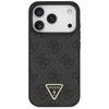 Original dėklas GUESS Leather 4G Triangle Strass MagSafe skirtas Apple iPhone 17 Pro juodos spalvos