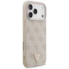 Guess Leather 4G Triangle Strass MagSafe dėklas skirtas Apple iPhone 17 Pro Max rožinės spalvos
