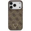 Original dėklas GUESS Leather 4G Triangle Strass MagSafe skirtas Apple iPhone 17 Pro rudos spalvos
