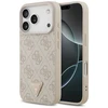 Guess Leather 4G Triangle Strass MagSafe dėklas skirtas Apple iPhone 17 Pro rožinės spalvos