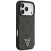 Dėklas Guess Leather 4G Triangle Strass MagSafe do iPhone 18 Pro / 17 Pro juoda