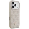 Guess Leather 4G Triangle Strass MagSafe dėklas skirtas Apple iPhone 17 Pro rožinės spalvos