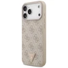 Guess Leather 4G Triangle Strass MagSafe dėklas skirtas Apple iPhone 17 Pro Max rožinės spalvos