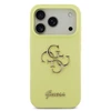 Dėklas Guess Liquid Silicone 4G Metal Logo Case for Apple iPhone 17 Pro geltonos spalvos