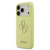Dėklas Guess Liquid Silicone 4G Metal Logo Case for Apple iPhone 17 Pro geltonos spalvos