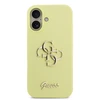 Guess Liquid Silicone 4G Metal Logo dėklas skirtas Apple iPhone 17 geltonos spalvos