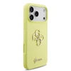 Guess Liquid Silicone 4G Metal Logo dėklas skirtas Apple iPhone 17 Pro Max geltonos spalvos