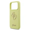 Dėklas Guess Liquid Silicone 4G Metal Logo Case for Apple iPhone 17 Pro geltonos spalvos
