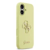 Guess Liquid Silicone 4G Metal Logo dėklas skirtas Apple iPhone 17 geltonos spalvos