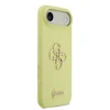 Guess Liquid Silicone 4G Metal Logo dėklas skirtas Apple iPhone 17 Air geltonos spalvos
