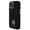 Guess GUHCP15SM4DGPK Apple iPhone 15 / 14 / 13 6.1″juodos spalvos kietas dėklas Silicone Logo Strass 4G