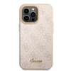 Dėklas Guess PC/TPU 4G Metal Camera Outline Case skirtas iPhone 14 Pro, rožinis