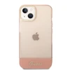 Guess GUHCP14MHGCOP iPhone 14 Plus 6,7 colių eilinis/rožinis kietas dėklas, permatomas