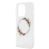 GUESS GUHMP15XHFWFFCT IPHONE 15 PRO MAX 6,7 col. permatomas kietas dėklas IML FLOWERS WREATCH MAGSAFE