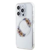 GUESS GUHMP15XHFWFFCT IPHONE 15 PRO MAX 6,7 col. permatomas kietas dėklas IML FLOWERS WREATCH MAGSAFE