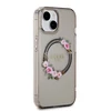 Guess IML Flowers Wreath MagSafe Apple iPhone 15 / 14 / 13 – dėklas telefonui juodos spalvos