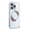 GUESS GUHMP15XHFWFFCT IPHONE 15 PRO MAX 6,7 col. permatomas kietas dėklas IML FLOWERS WREATCH MAGSAFE
