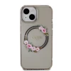 Guess IML Flowers Wreath MagSafe Apple iPhone 15 / 14 / 13 – dėklas telefonui juodos spalvos