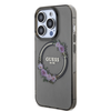 Guess IML Flowers Wreath MagSafe - dėklas skirtas Apple iPhone 15 Pro Juodas