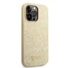 Guess GUHCP14LHGGSHD Apple iPhone 14 Pro 6,1″ auksinis kietas dėklas Glitter Script