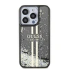 Dėklas GUESS GUHCP15LLFCSEGK IPHONE 15 PRO 6.1 "Juodas/Juodas HARDCASE LIQUID GLITTER GOLD STRIPES