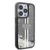 Dėklas GUESS GUHCP15LLFCSEGK IPHONE 15 PRO 6.1 "Juodas/Juodas HARDCASE LIQUID GLITTER GOLD STRIPES