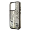 Dėklas GUESS GUHCP15LLFCSEGK IPHONE 15 PRO 6.1 "Juodas/Juodas HARDCASE LIQUID GLITTER GOLD STRIPES