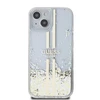 Guess GUHCP15MLFCSEGT Apple iPhone 15 Plus /14 Plus 6.7″ skaidrus kietas dėklas Liquid Glitter Gold Stripes