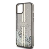 Guess GUHCP15MLFCSEGK Apple iPhone 15 Plus /14 Plus 6.7″ juodos spalvos kietas dėklas Liquid Glitter Gold Stripes