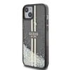 Guess GUHCP15MLFCSEGK Apple iPhone 15 Plus /14 Plus 6.7″ juodos spalvos kietas dėklas Liquid Glitter Gold Stripes