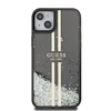 Guess GUHCP15MLFCSEGK Apple iPhone 15 Plus /14 Plus 6.7″ juodos spalvos kietas dėklas Liquid Glitter Gold Stripes