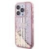Apple iPhone 15 Pro Guess dėklas Liquid Glitter Gold Stripes (GUHCP15LLFCSEGP) rožinės spalvos