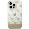 Guess GUHCP14LHG4MHG Apple iPhone 14 Pro6,1" auksinis kietasis dėklas 4G šablono scenarijus
