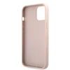 Guess PU 4G metalinis logotipo dėklas, skirtas iPhone 12 Pro Max Rožinė