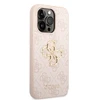 Guess GUHCP14X4GMGPI iPhone 14 Pro Max 6.7" rožinis/rožinis kietas 4G dėklas, didelis metalinis logotipas