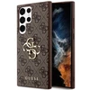 Guess PU 4G Metal Logo dėklas skirtas Samsung Galaxy S23 Ultra rudos spalvos