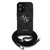 GUESS dėklas skirtas Apple iPhone 16 GUHCP16SP4GMGCRK (CBDY PU 4G Big Logo W/Cord Strap) juodos spalvos