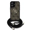 GUESS dėklas skirtas Apple iPhone 16 GUHCP16SP4GMGCRW (CBDY PU 4G Big Logo W/Cord Strap) rudos spalvos