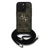 Dėklas Guess PU 4G Metal Logo Crossbody Strap dėkals tavo Apple iPhone 16 Pro Max rudos spalvos