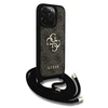 Guess PU 4G Metal Logo Crossbody Strap Apple iPhone 15 Pro Max dėklas telefonui rudos spalvos