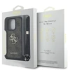 Guess PU 4G Metal Logo Crossbody Strap Apple iPhone 15 Pro Max dėklas telefonui rudos spalvos